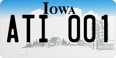 IA license plate ATI001