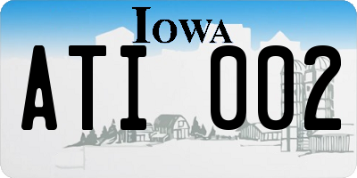 IA license plate ATI002