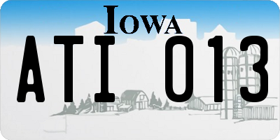 IA license plate ATI013