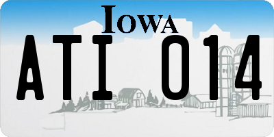 IA license plate ATI014