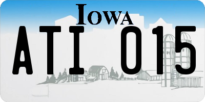 IA license plate ATI015