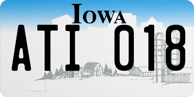 IA license plate ATI018