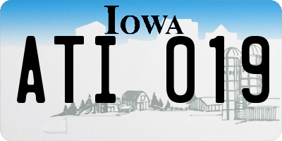 IA license plate ATI019