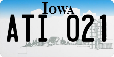 IA license plate ATI021
