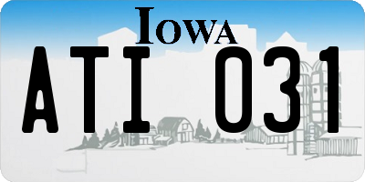 IA license plate ATI031