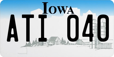 IA license plate ATI040
