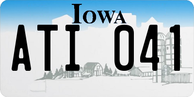 IA license plate ATI041