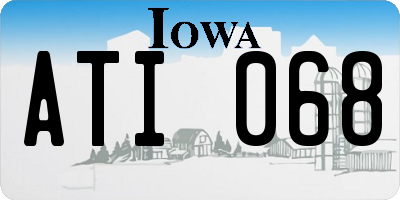 IA license plate ATI068