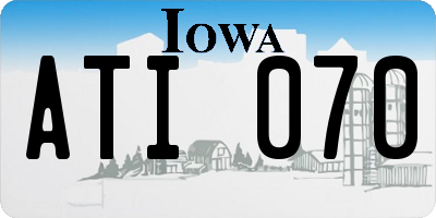 IA license plate ATI070