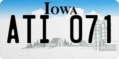 IA license plate ATI071