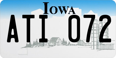 IA license plate ATI072