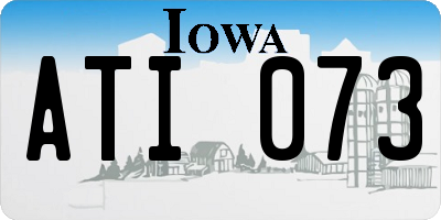 IA license plate ATI073