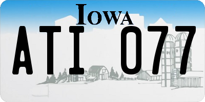 IA license plate ATI077