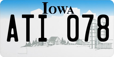 IA license plate ATI078