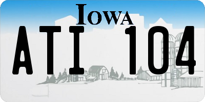 IA license plate ATI104