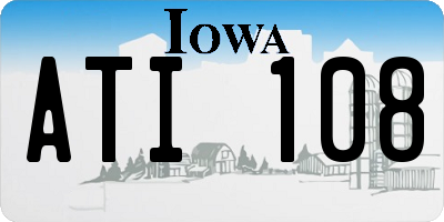 IA license plate ATI108