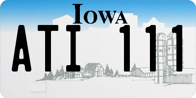 IA license plate ATI111