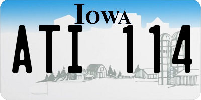 IA license plate ATI114