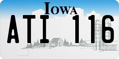 IA license plate ATI116