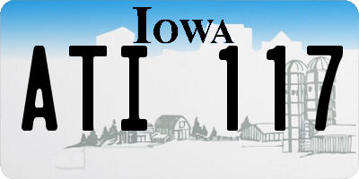 IA license plate ATI117