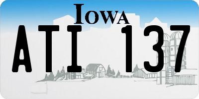 IA license plate ATI137