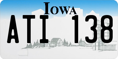 IA license plate ATI138