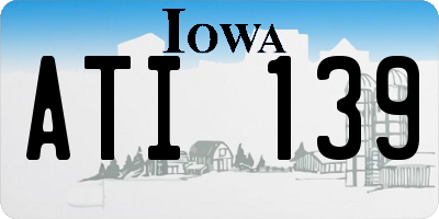 IA license plate ATI139