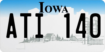 IA license plate ATI140