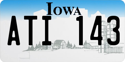 IA license plate ATI143