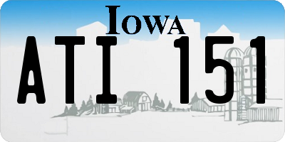 IA license plate ATI151