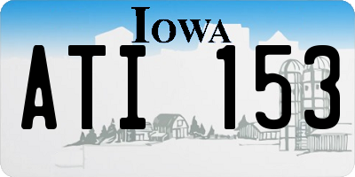 IA license plate ATI153