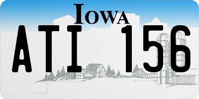 IA license plate ATI156