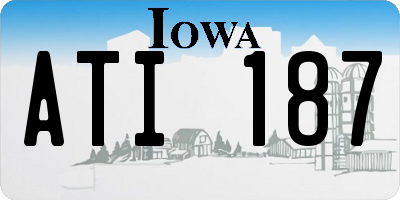 IA license plate ATI187