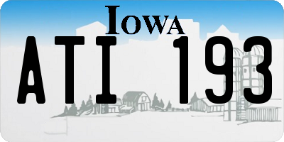 IA license plate ATI193
