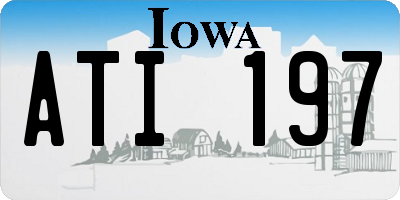 IA license plate ATI197