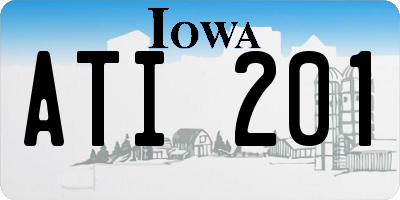 IA license plate ATI201