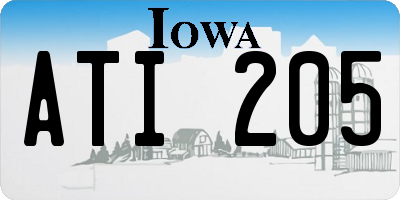 IA license plate ATI205