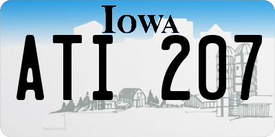 IA license plate ATI207