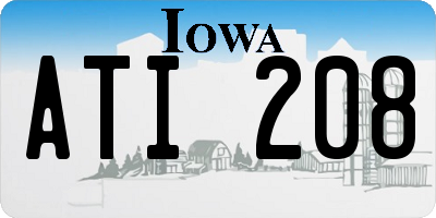 IA license plate ATI208