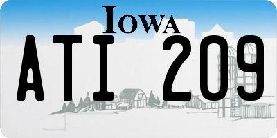 IA license plate ATI209