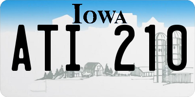 IA license plate ATI210