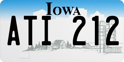 IA license plate ATI212