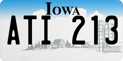 IA license plate ATI213