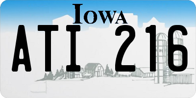 IA license plate ATI216