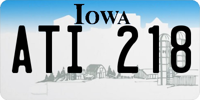 IA license plate ATI218