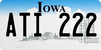 IA license plate ATI222