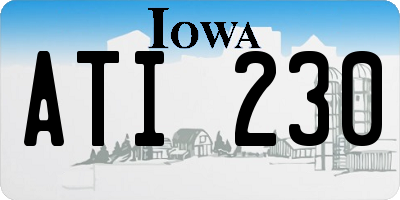 IA license plate ATI230