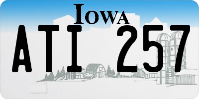 IA license plate ATI257