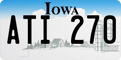 IA license plate ATI270