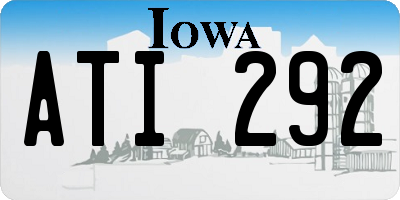IA license plate ATI292